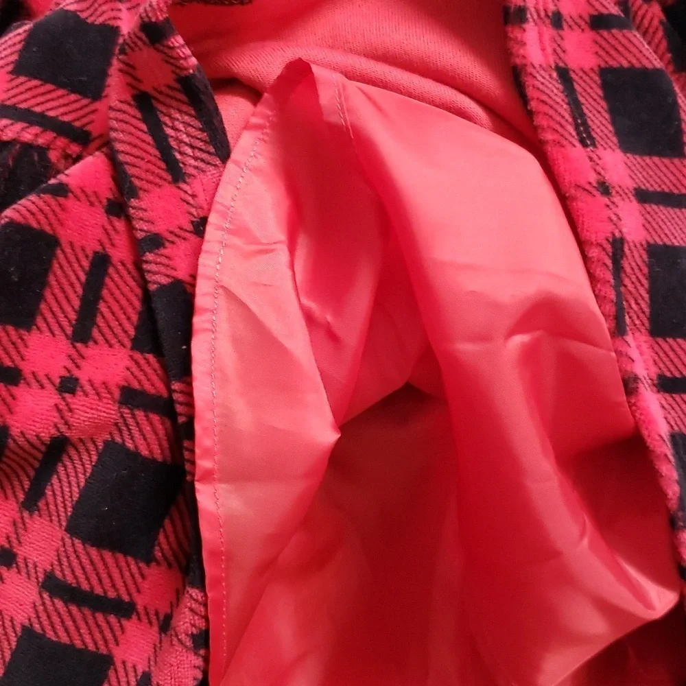Little Me NWT Red and Black Plaid Dress with Lace/Bow Trim and Tights